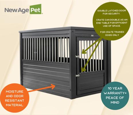 Show full view: New Age Pet ecoFLEX Single Door Furniture Style Dog Crate & End Table, Espresso, 42 inch slide 9 of 13