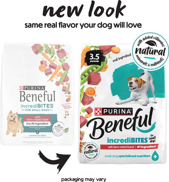 Purina Beneful IncrediBites with Farm-Raised Beef, Small Breed Dry Dog Food, 3.5-lb bag