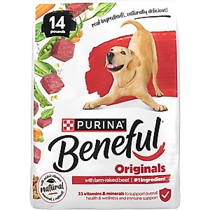 Purina Beneful Originals with Farm-Raised Beef Real Meat Dog Food, 14-lb bag