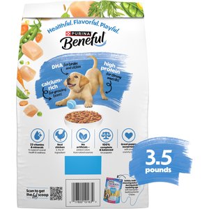 Purina Beneful Healthy Puppy with Farm Raised Chicken High Protein Dry Dog Food, 3.5-lb bag