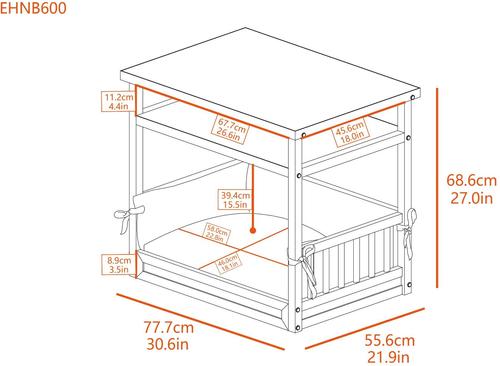 Show full view: New Age Pet Sundown Nightstand Dog Bed, Grey slide 7 of 10