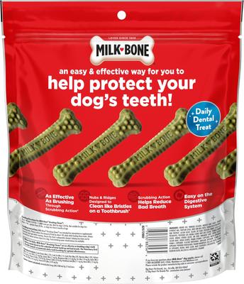 Show full view: Milk-Bone Fresh Breath Brushing Chews Mini Mint Flavor Daily Dental Dog Treats, 48 count slide 5 of 11