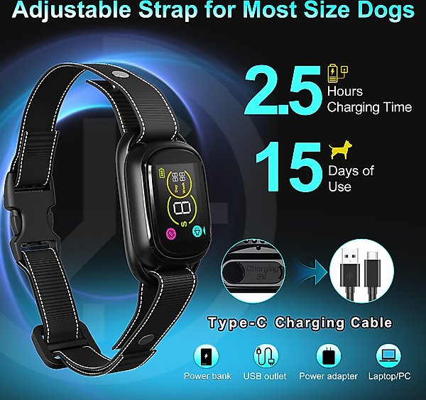 Show full view: PATPET No Shock Smart Bark Control Dog Bark Collar slide 7 of 8