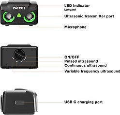 PATPET Adjustable Level Ultrasonic Indoor/Outdoor Dog Bark Control Device slide 2 of 7