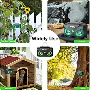 PATPET Adjustable Level Ultrasonic Indoor/Outdoor Dog Bark Control Device