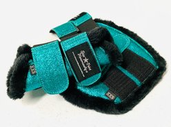 Star Point Horsemanship Holographic Horse Brushing Boots, Teal Sparkle, Miniature Horse 38-in & under, 2 count slide 2 of 2