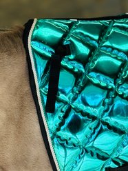 Star Point Horsemanship Holographic English Horse Saddle Pads, Dark Teal Holographic, Miniature Horse 38-in & under