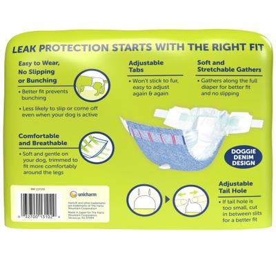 Show full view: Hartz Comfitables Male & Female Dog Diapers, Medium: 15 to 22-in waist, 12 count slide 8 of 11