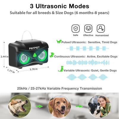 Show full view: PATPET Adjustable Level Ultrasonic Indoor/Outdoor Dog Bark Control Device slide 7 of 9