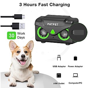 PATPET Adjustable Level Ultrasonic Indoor/Outdoor Dog Bark Control Device