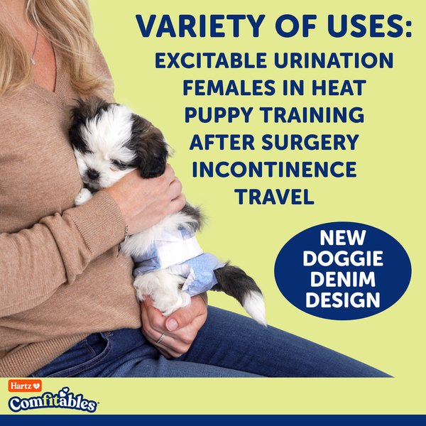 Show full view: Hartz Comfitables Male & Female Dog Diapers, Medium: 15 to 22-in waist, 32 count slide 8 of 12