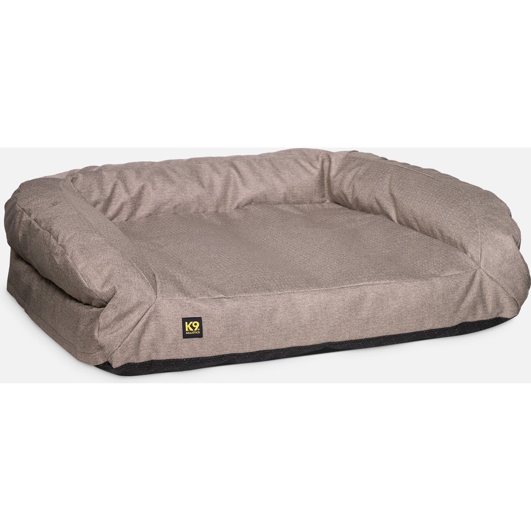 K9 Ballistics Tough Ripstop Rectangle Bolster Dog Bed, Taupe Premium Finish, Medium