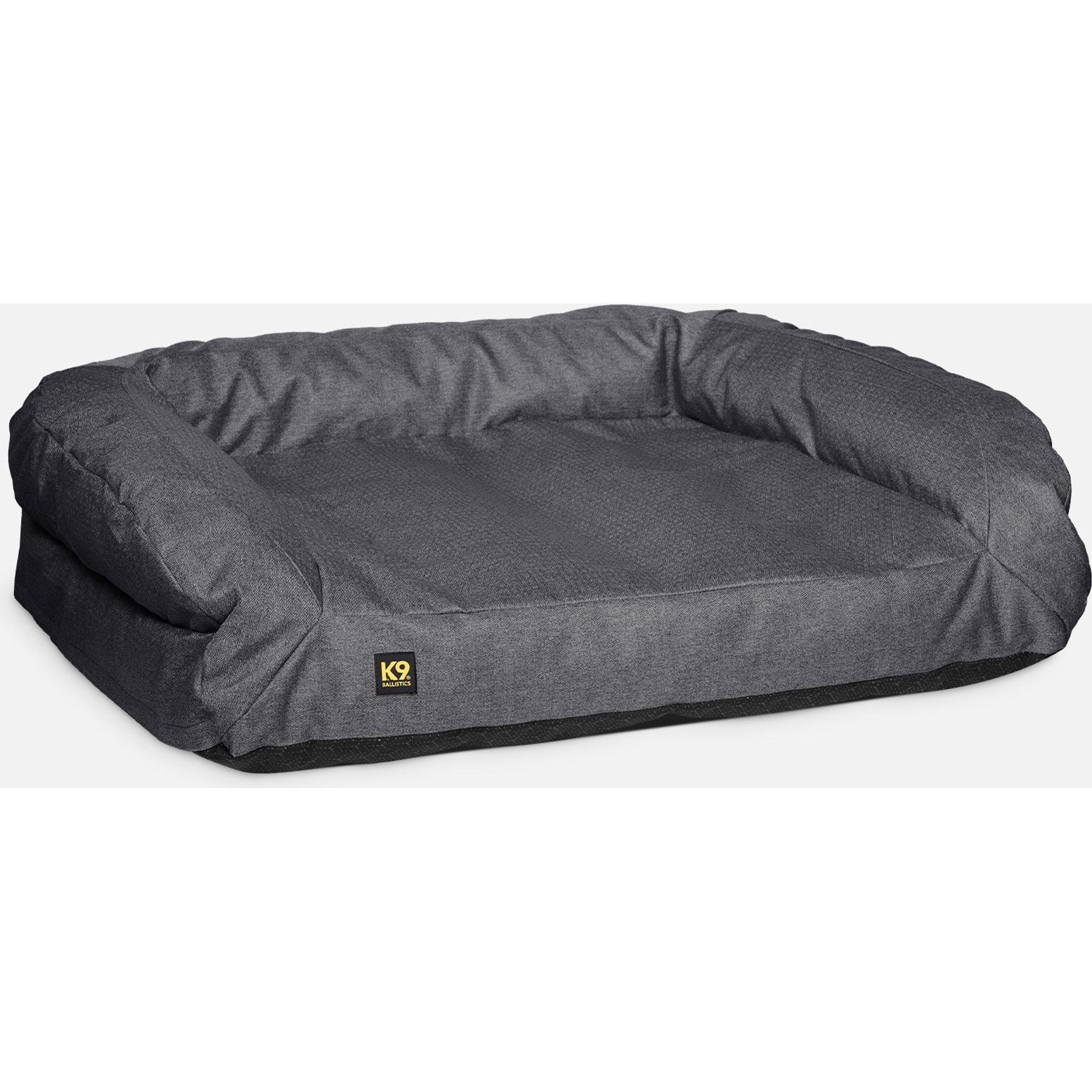 K9 Ballistics Tough Ripstop Rectangle Bolster Dog Bed, Titanium Premium Finish, X-Large