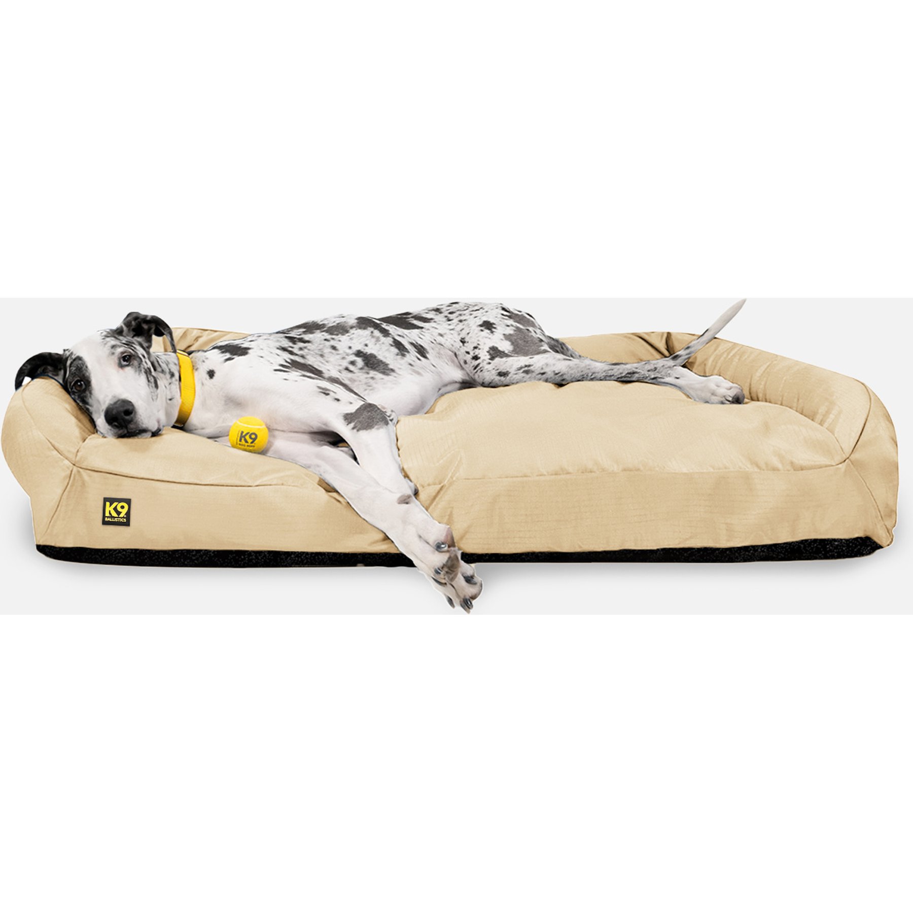 K9 Ballistics Tough Ripstop Rectangle Bolster Dog Bed, Sandstone, XX-Large