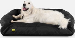 K9 Ballistics Tough Ripstop Rectangle Bolster Dog Bed, Obsidian Black, Large