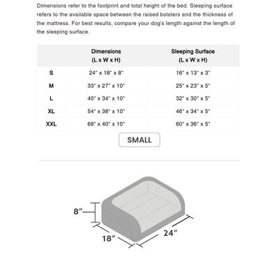 Show full view: K9 Ballistics Tough Ripstop Rectangle Bolster Dog Bed, Taupe Premium Finish, Small slide 4 of 8