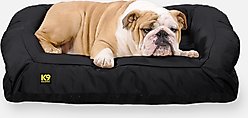 K9 Ballistics Tough Ripstop Rectangle Bolster Dog Bed, Obsidian Black, Medium