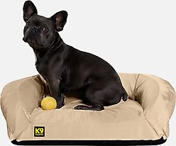 K9 Ballistics Tough Ripstop Rectangle Orthopedic Bolster Dog Bed, Sandstone, Small