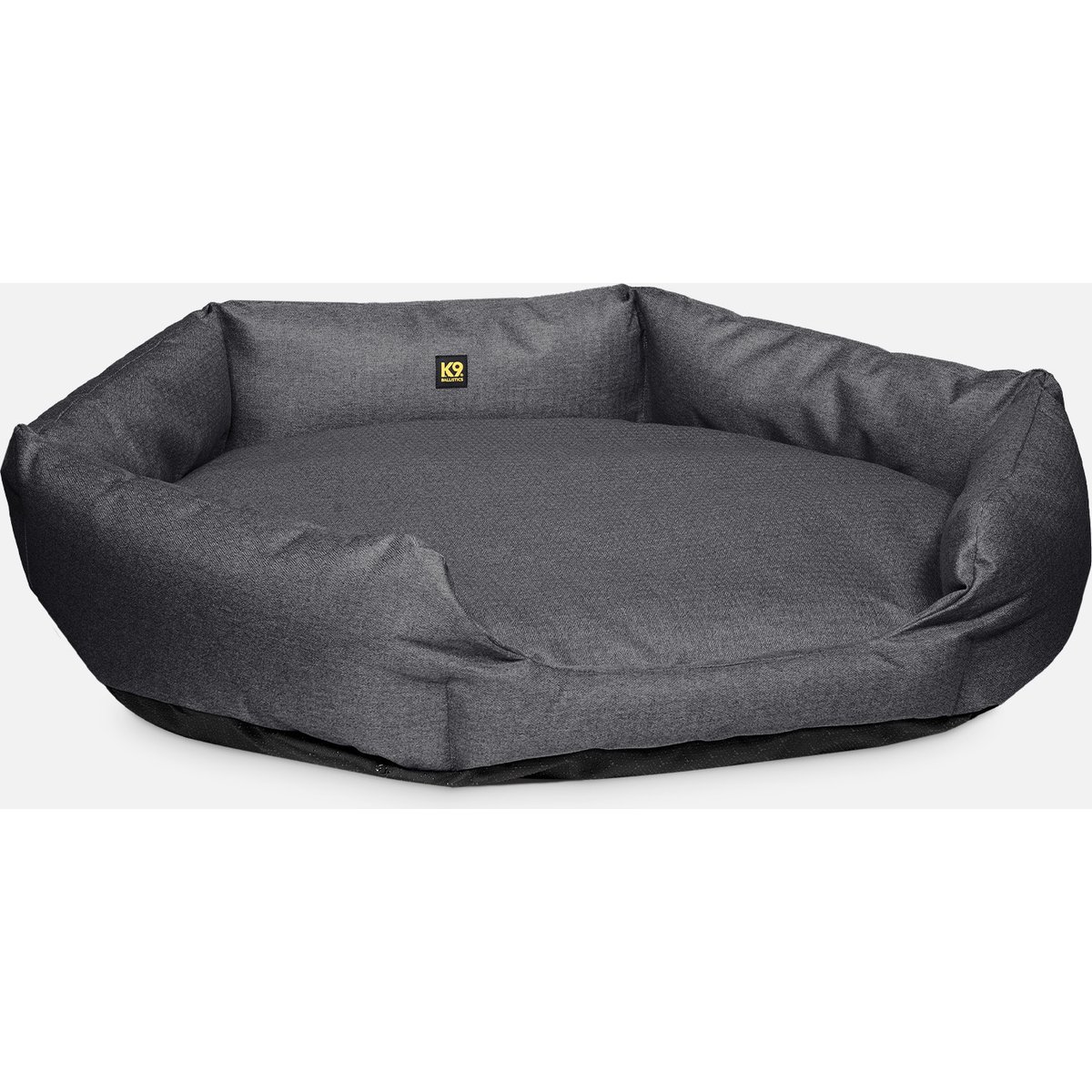 K9 Ballistics Tough Ripstop Oval Bolster Dog Bed, Titanium Premium Finish, Large