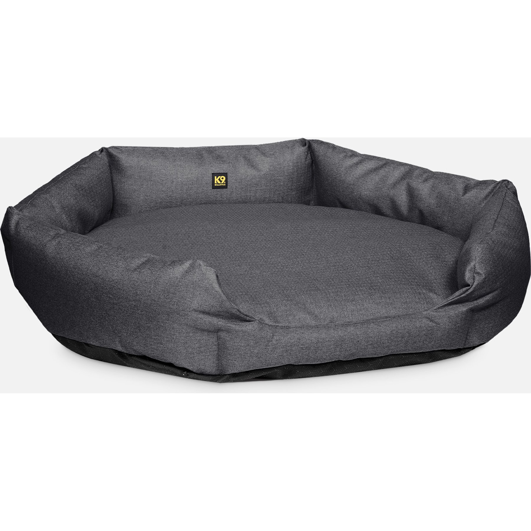 K9 Ballistics Tough Ripstop Oval Bolster Dog Bed, Titanium Premium Finish, Small