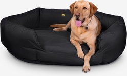 K9 Ballistics Tough Ripstop Oval Bolster Dog Bed, Obsidian Black, Large