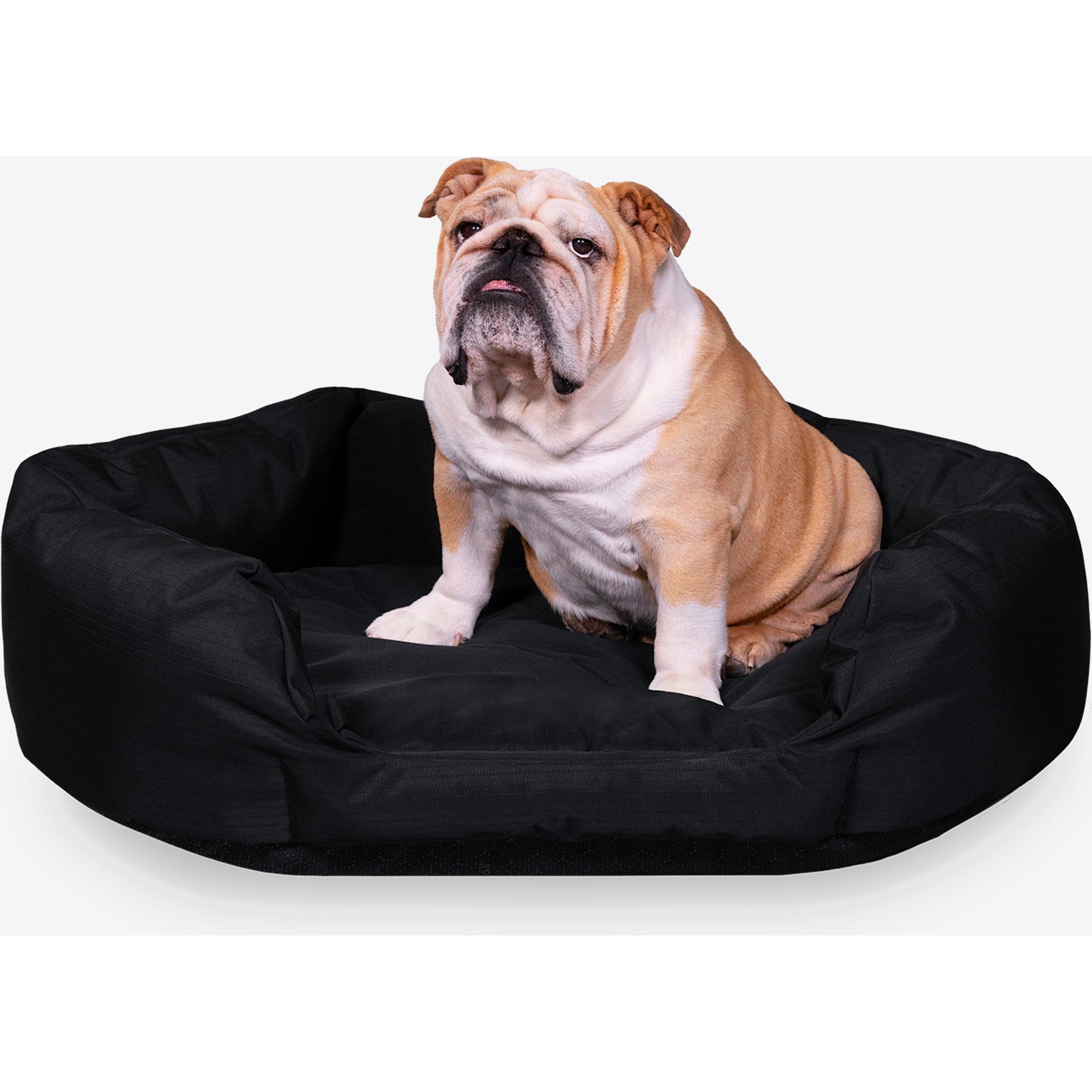 K9 Ballistics Tough Ripstop Oval Bolster Dog Bed, Obsidian Black, Medium