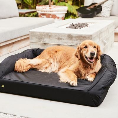 Show full view: K9 Ballistics Tough Ripstop Rectangle Orthopedic Bolster Dog Bed, Obsidian Black, Large slide 4 of 9