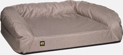 K9 Ballistics Tough Ripstop Rectangle Orthopedic Bolster Dog Bed, Taupe Premium Finish, Small