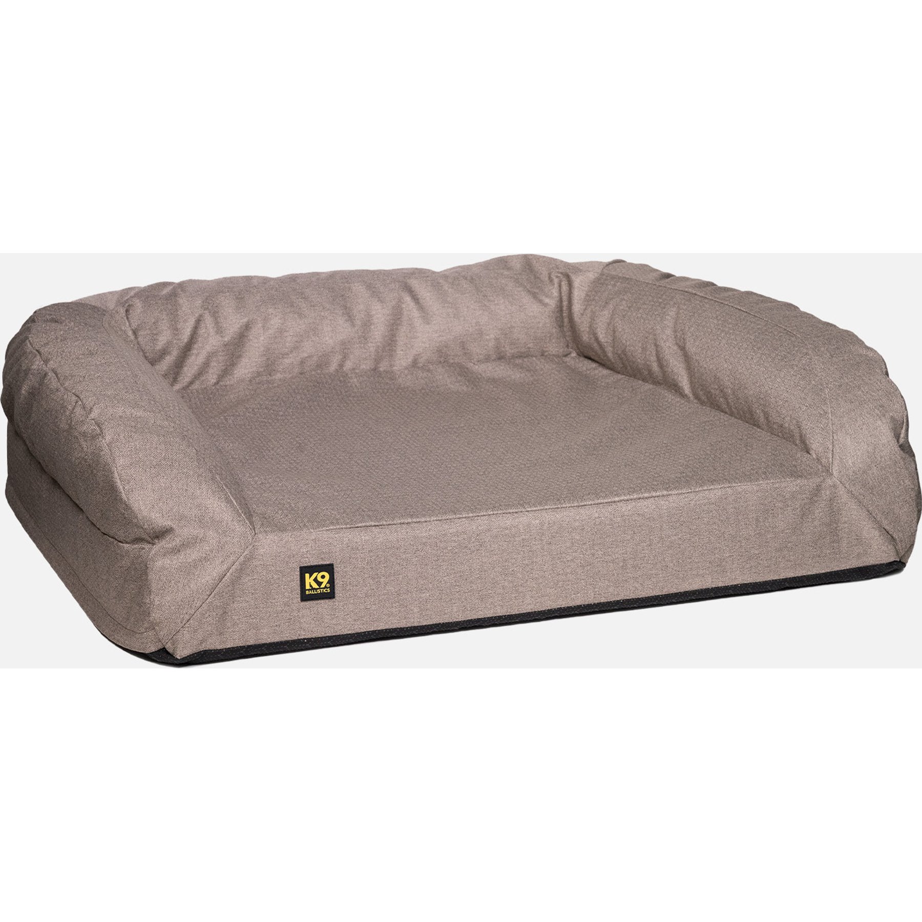 K9 Ballistics Tough Ripstop Rectangle Orthopedic Bolster Dog Bed, Taupe Premium Finish, Large