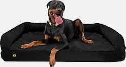 K9 Ballistics Tough Ripstop Rectangle Orthopedic Bolster Dog Bed, Obsidian Black, X-Large