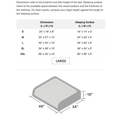 Show full view: K9 Ballistics Tough Ripstop Rectangle Orthopedic Bolster Dog Bed, Obsidian Black, Large slide 5 of 9