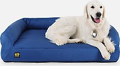 K9 Ballistics Tough Ripstop Rectangle Orthopedic Bolster Dog Bed, Blue Quartz, Large