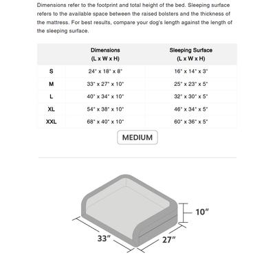 Show full view: K9 Ballistics Tough Ripstop Rectangle Orthopedic Bolster Dog Bed, Sandstone, Medium slide 6 of 10