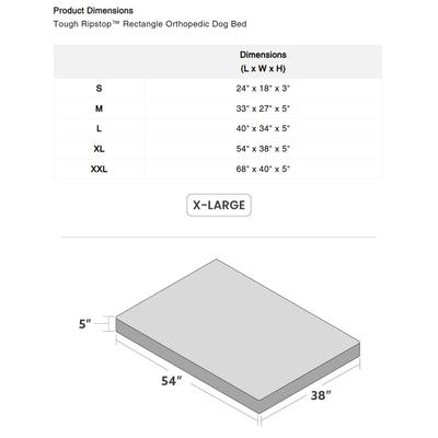 Show full view: K9 Ballistics Tough Ripstop Orthopedic Pillow Dog Bed, Sage Green, X-Large slide 6 of 9