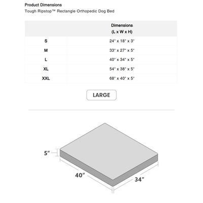 Show full view: K9 Ballistics Tough Ripstop Orthopedic Pillow Dog Bed, Blue Quartz, Large slide 5 of 8