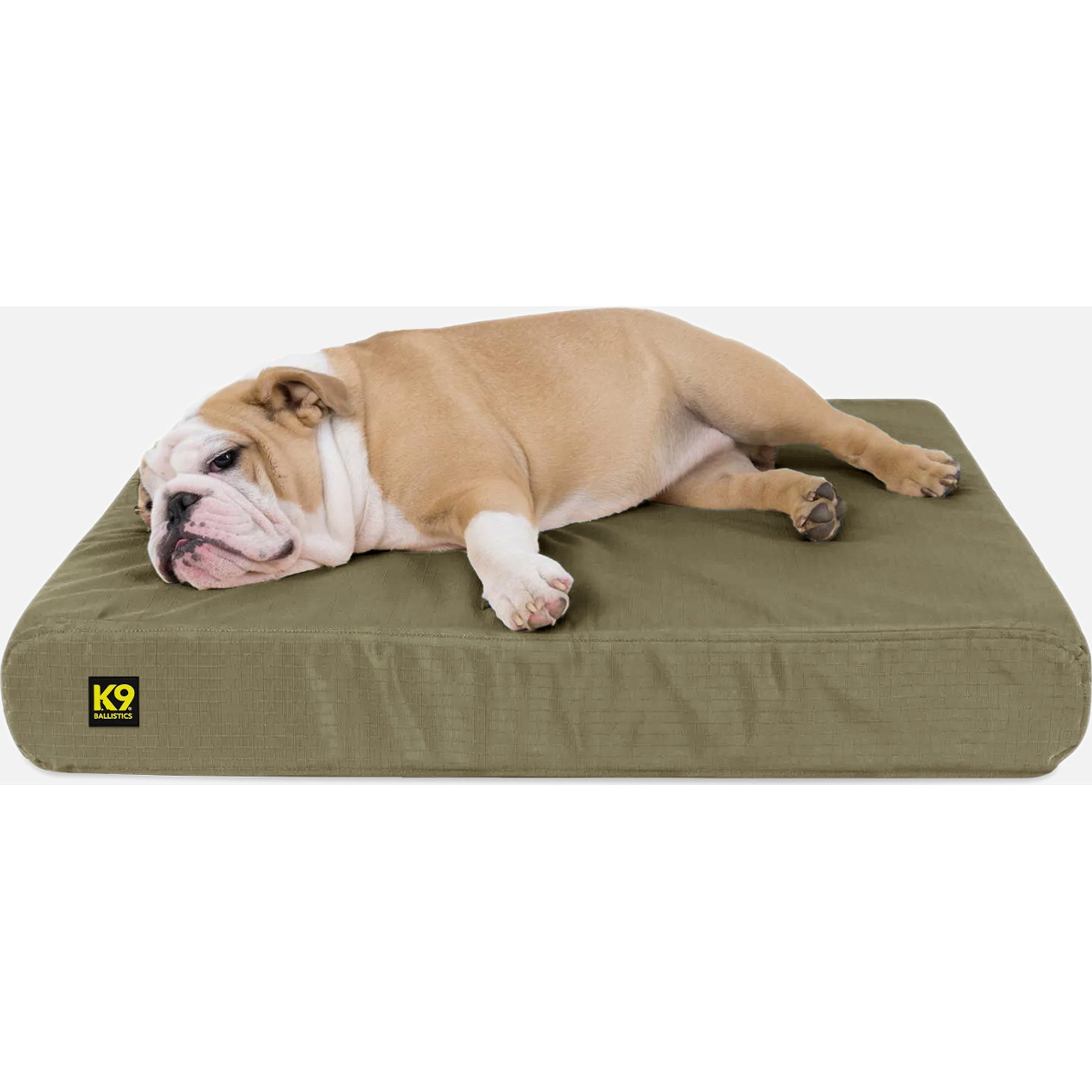 K9 Ballistics Tough Ripstop Orthopedic Pillow Dog Bed, Sage Green, Medium