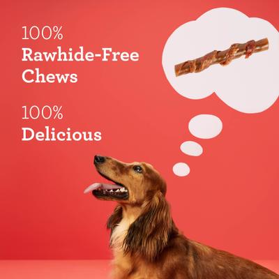 Show full view: DreamBone Stuffed Twistz Wrapped with Real Chicken Real Pork Rawhide Free Dog Chews, 7 count slide 5 of 11
