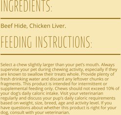 Better Belly Originals Twist Sticks Highly-Digestible Rawhide Chicken Liver Flavor Dog Treat Chew, 50 count slide 2 of 9