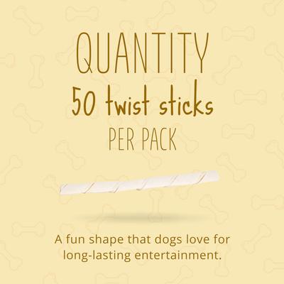 Show full view: Better Belly Originals Twist Sticks Highly-Digestible Rawhide Chicken Liver Flavor Dog Treat Chew, 50 count slide 4 of 11