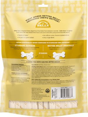 Show full view: Better Belly Originals Twist Sticks Highly-Digestible Rawhide Chicken Liver Flavor Dog Treat Chew, 50 count slide 3 of 11