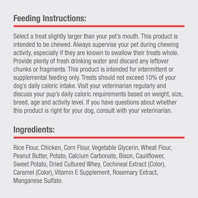 Show full view: DreamBone Puffy Rolls Real Peanut Butter & Bison Rawhide Free Dog Chews, 8 count slide 9 of 10