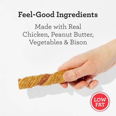 Show full view: DreamBone Puffy Rolls Real Peanut Butter & Bison Rawhide Free Dog Chews, 8 count slide 4 of 10