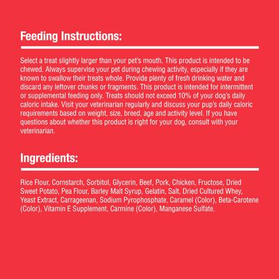 Show full view: DreamBone Triple Flavor Twisties Real Beef, Pork & Chicken Rawhide Free Dog Chews, 25 count slide 7 of 11