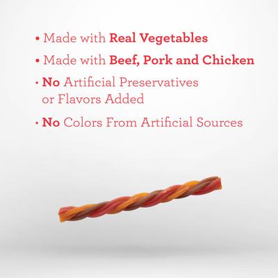 Show full view: DreamBone Triple Flavor Twisties Real Beef, Pork & Chicken Rawhide Free Dog Chews, 25 count slide 4 of 11