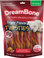 DreamBone Triple Flavor Twisties Dog Chews, 25 count