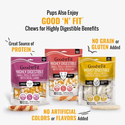 Show full view: Good 'n' Fun Triple Flavor Stuffed Ribs Beef, Duck & Prime Rib Dog Treat Chews, 4 count slide 9 of 11