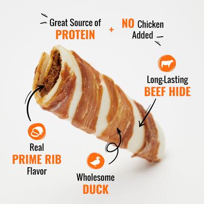 Show full view: Good 'n' Fun Triple Flavor Stuffed Ribs Beef, Duck & Prime Rib Dog Treat Chews, 4 count slide 4 of 11