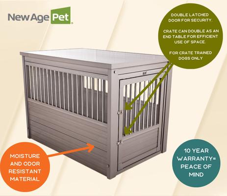Show full view: New Age Pet ecoFLEX Single Door Furniture Style Dog Crate & End Table, Grey, 42 inch slide 8 of 13