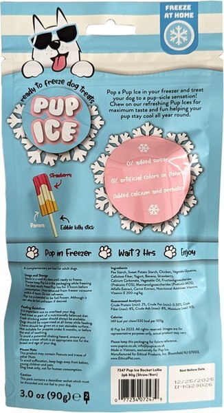 Pup Ice Rocket Lollies Strawberry & Banana Dog Chew Treat