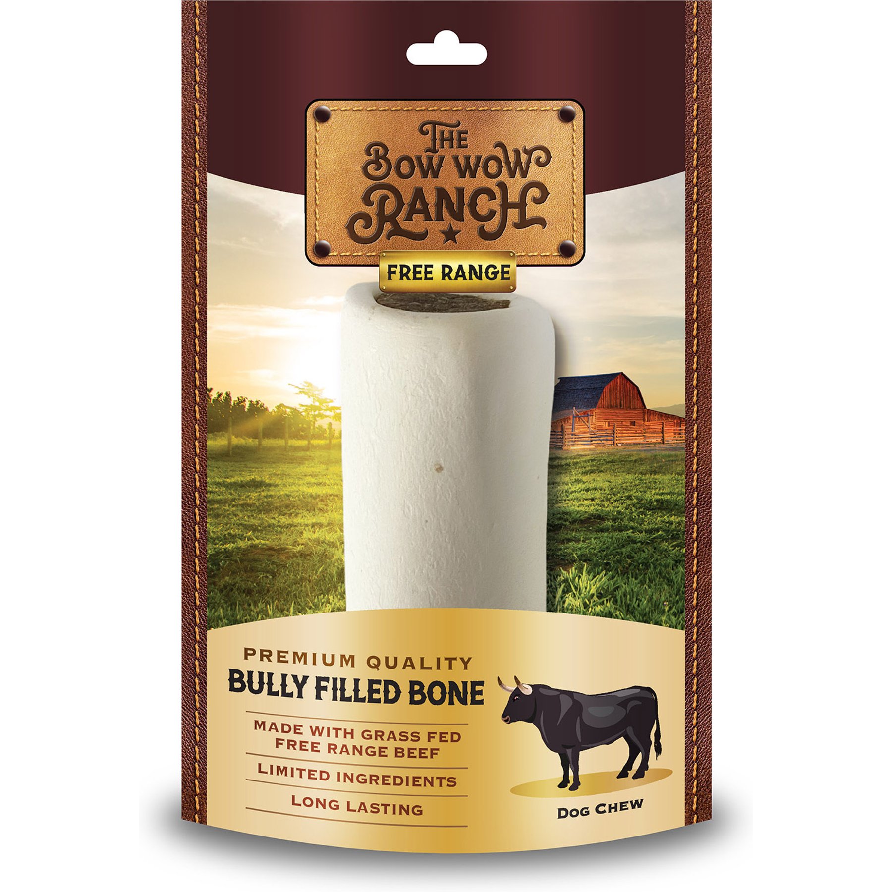 Bow Wow Ranch Bully Filled Dog Bone, 9.2-oz bag